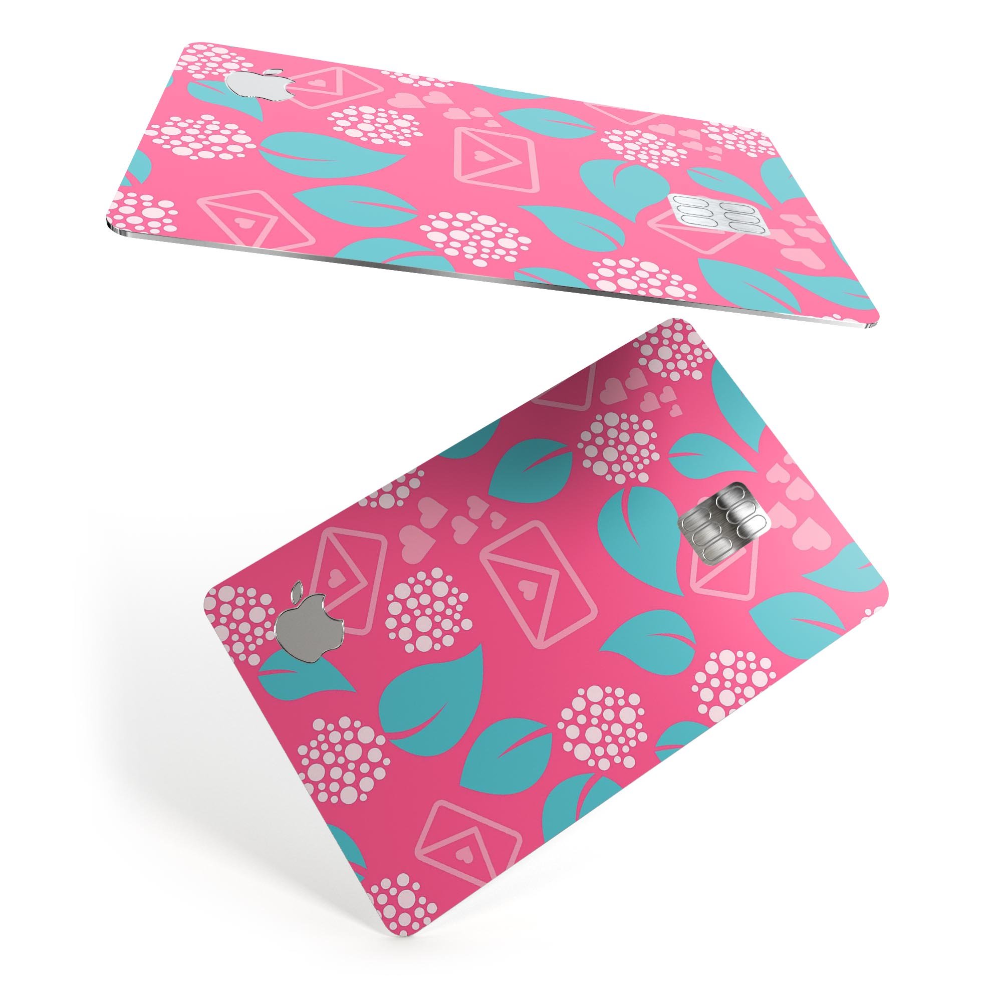 Decorative pink floral patterned card.