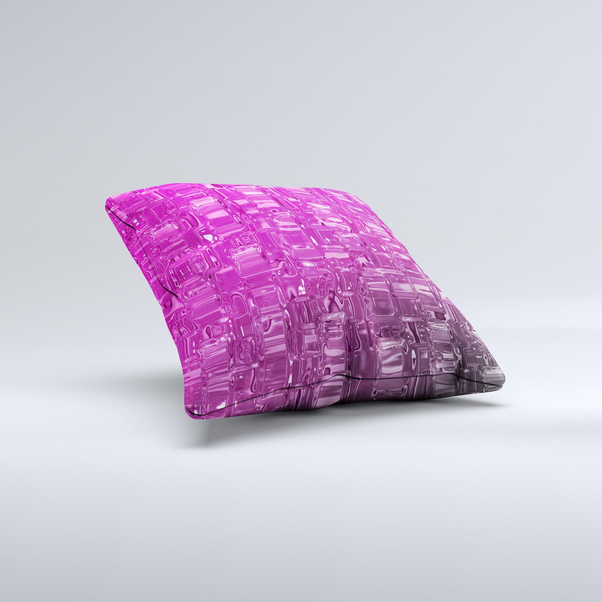 Purple abstract-patterned cushion pillow.