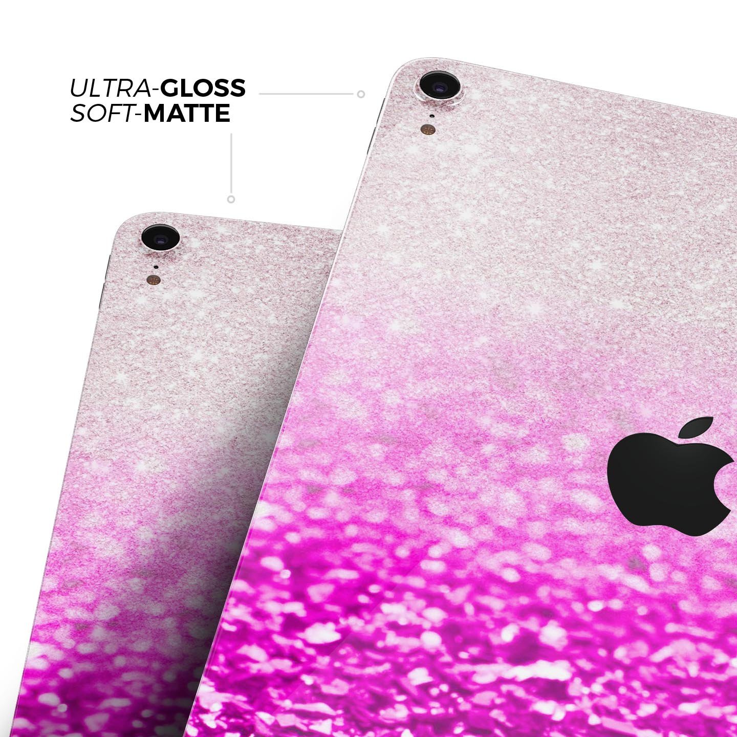 Pink gradient iPads, gloss vs matte.