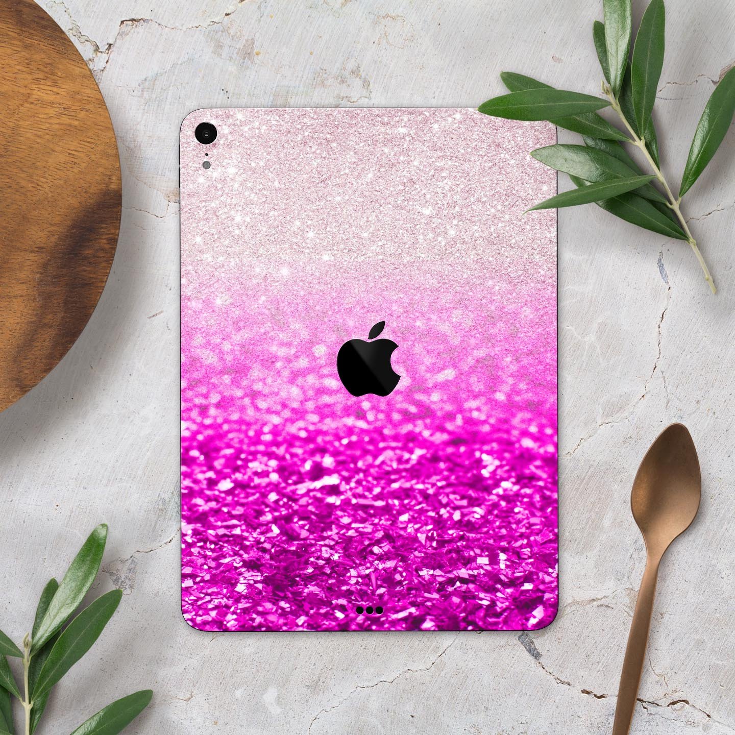 Pink glittery iPad back cover
