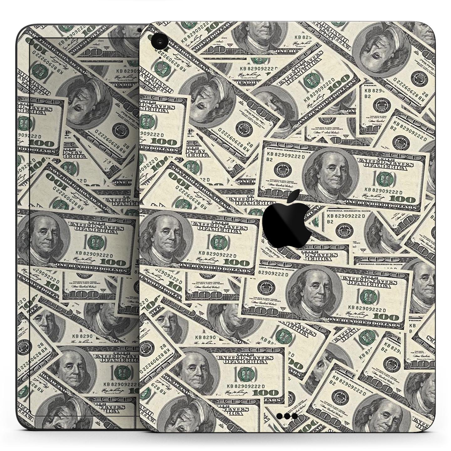Hundred Dollar Bill skin decal for Apple iPad Pro showcasing vibrant design and premium finish.