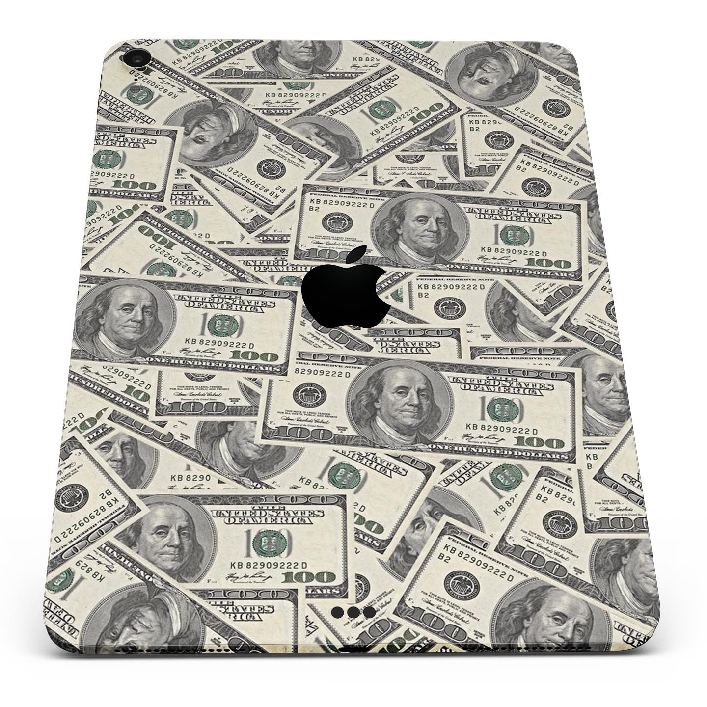 Hundred Dollar Bill skin decal for Apple iPad Pro showcasing vibrant design and premium finish.