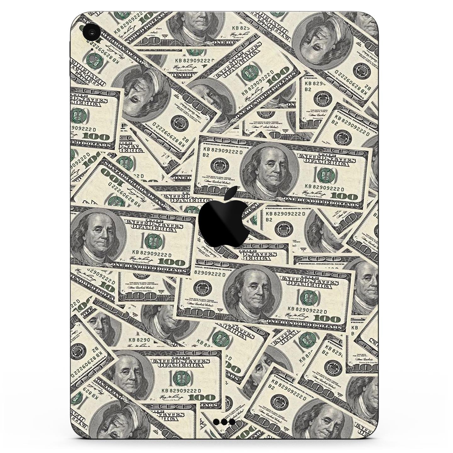 Hundred Dollar Bill skin decal for Apple iPad Pro showcasing vibrant design and premium finish.