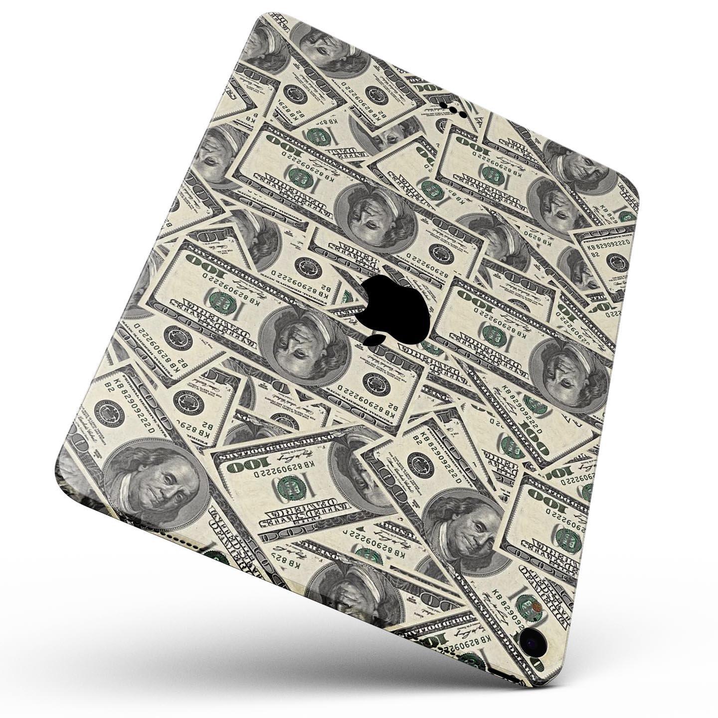 Hundred Dollar Bill skin decal for Apple iPad Pro showcasing vibrant design and premium finish.