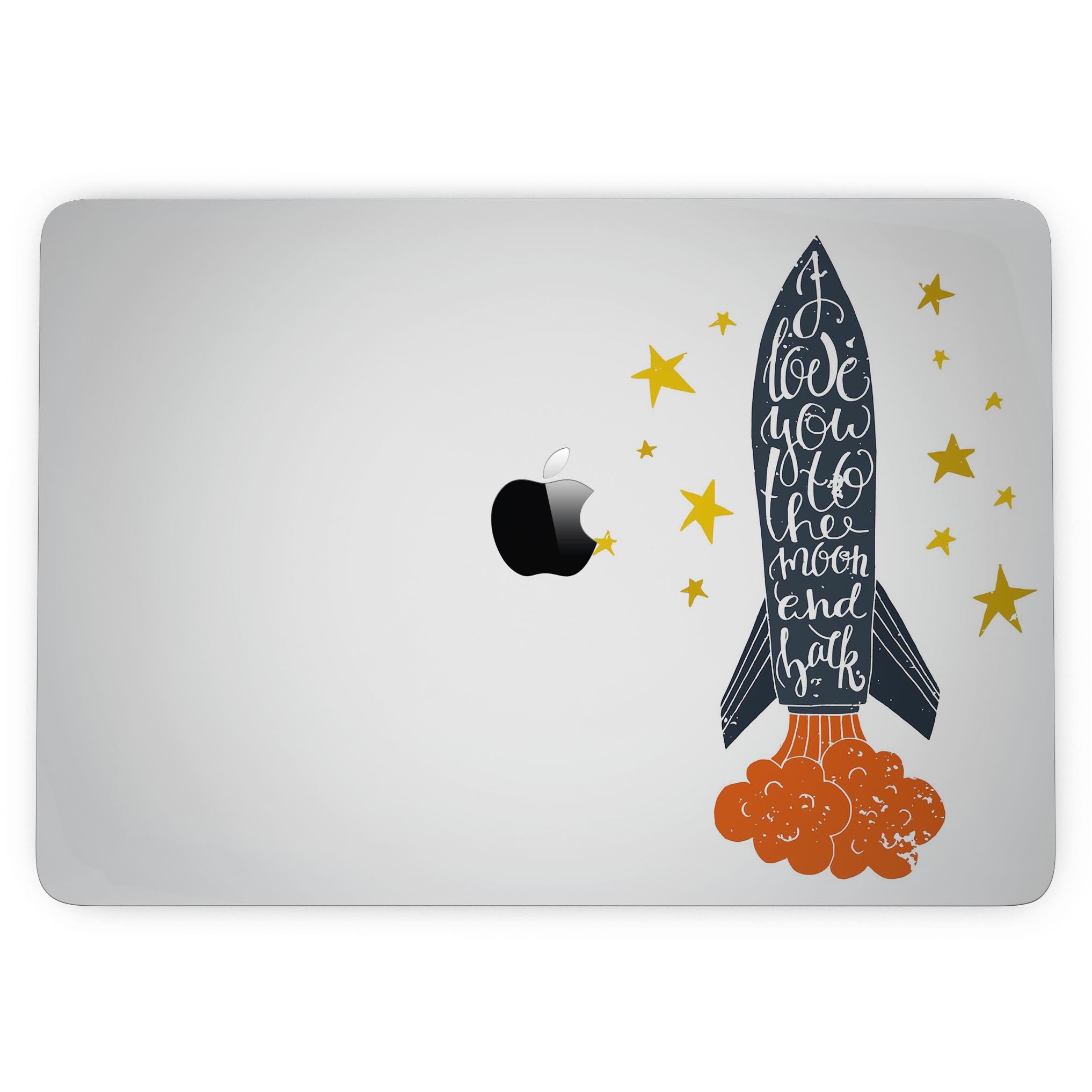 I Love You To The Moon And Back design skin for 13" MacBook Pro without Touch Bar, showcasing a stylish and protective vinyl cover.