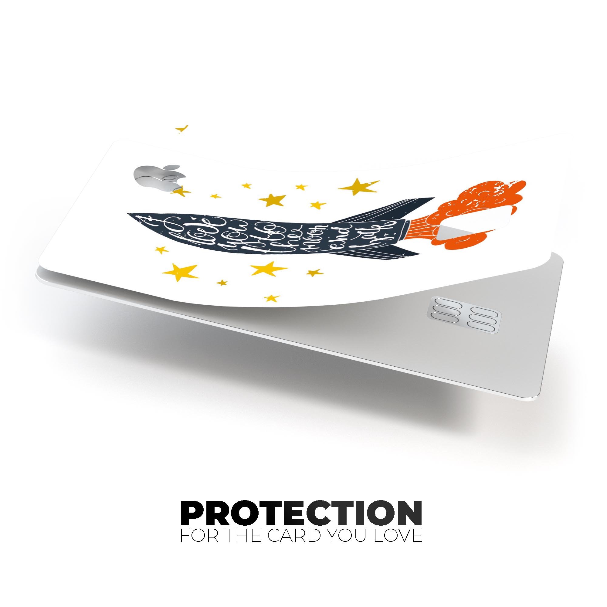 Premium protective decal skin kit for Apple Card featuring a design that says 'I Love You To The Moon And Back', showcasing its durability and style.