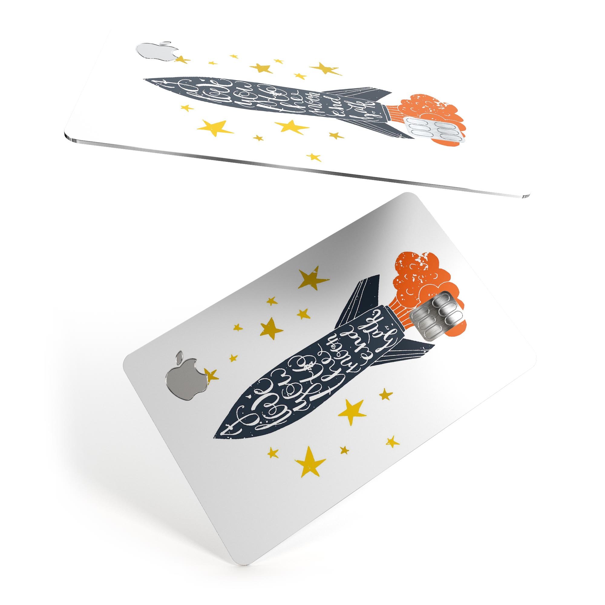 Premium protective decal skin kit for Apple Card featuring a design that says 'I Love You To The Moon And Back', showcasing its durability and style.