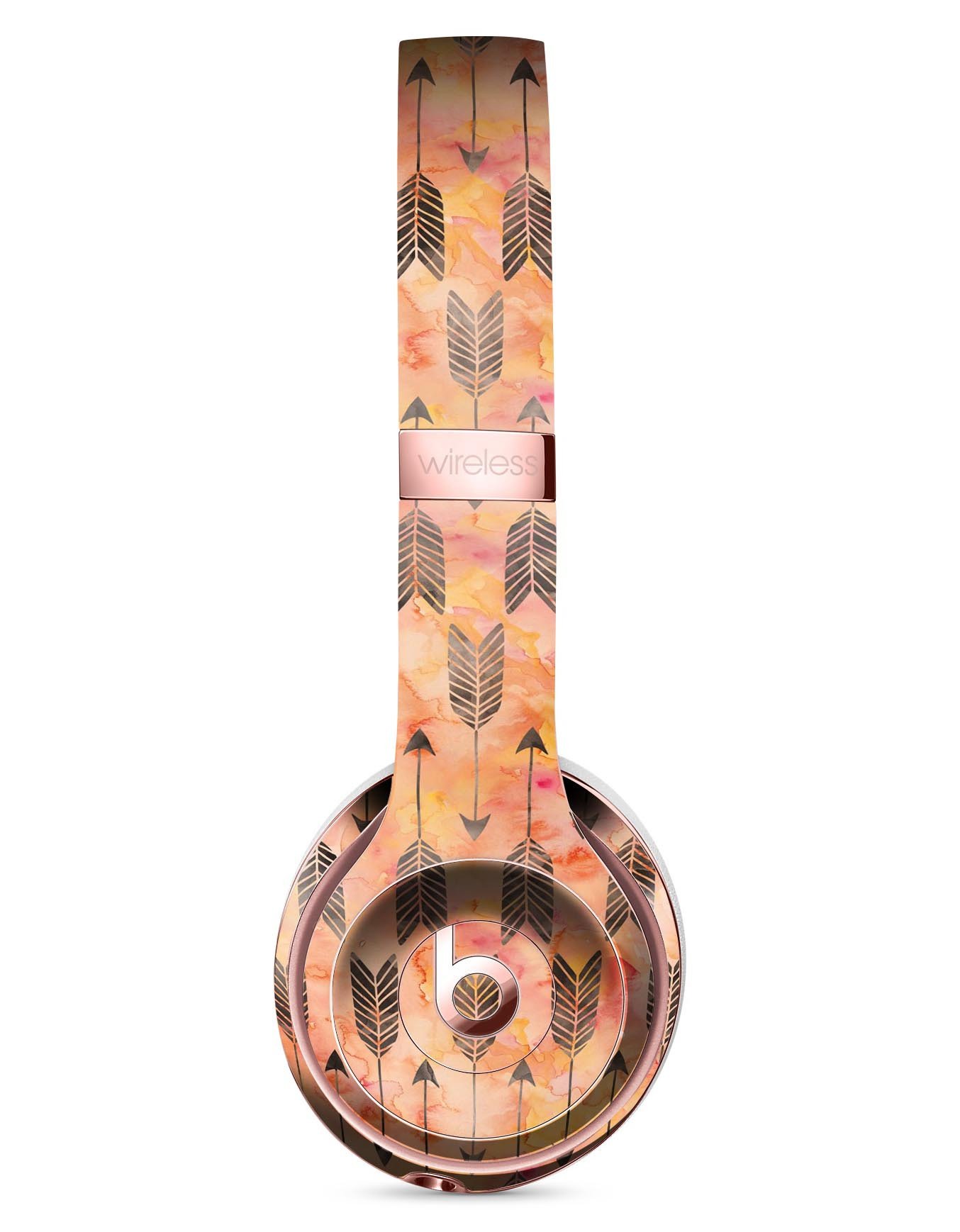Igneous Black Tribal Arrow Pattern Skin Kit for Beats by Dre Solo 3 Wireless Headphones, showcasing a stylish tribal design.