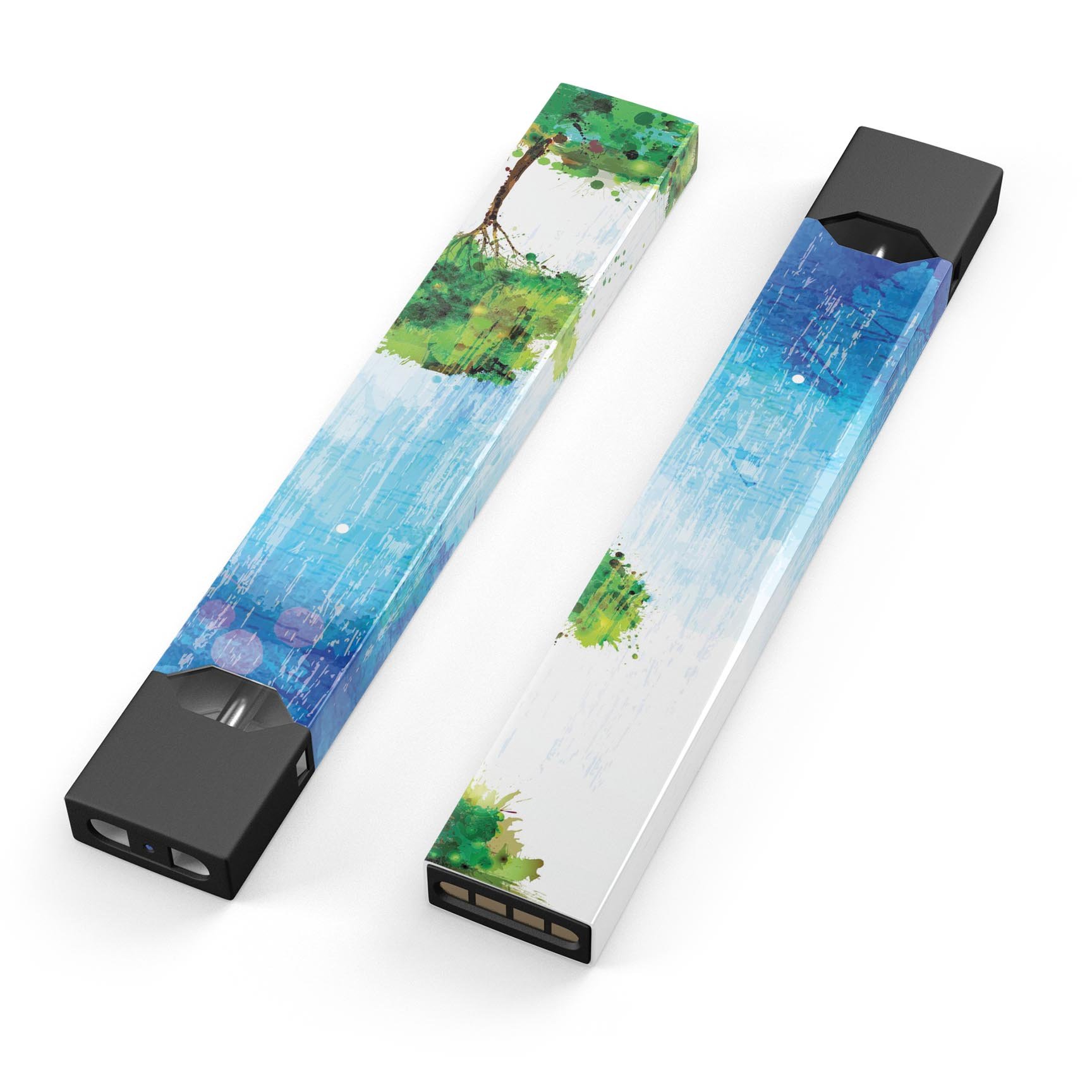 Individual Tree Splatter premium decal skin-wrap sticker for JUUL vaping device, showcasing vibrant colors and unique design.