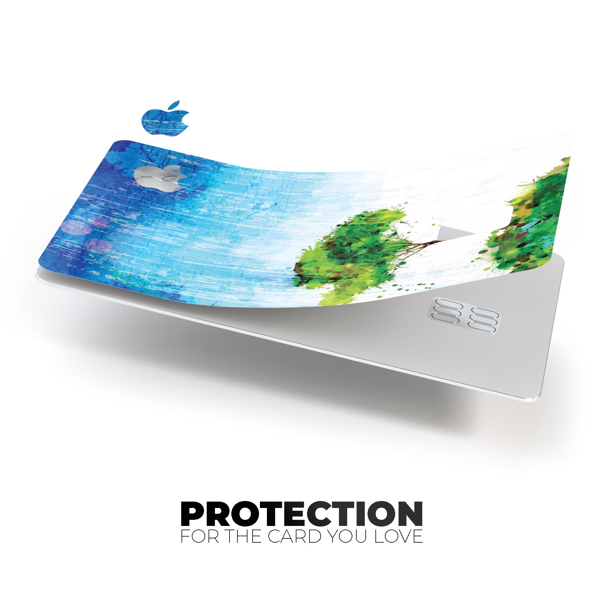 Individual Tree Splatter Premium Protective Decal Skin-Kit for Apple Card, showcasing its unique design and high-quality finish.