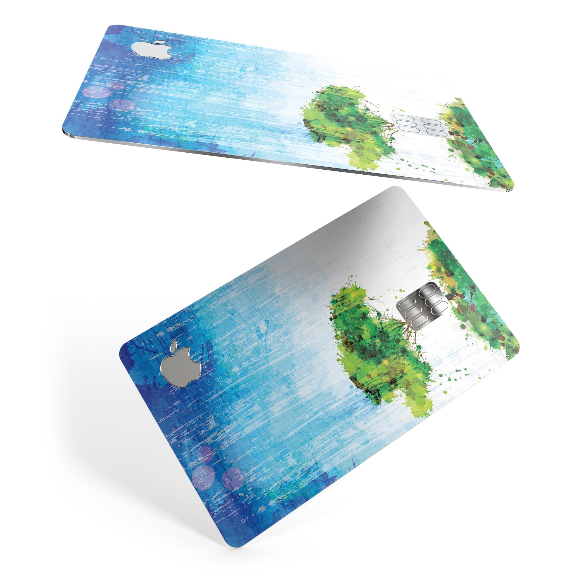 Individual Tree Splatter Premium Protective Decal Skin-Kit for Apple Card, showcasing its unique design and high-quality finish.