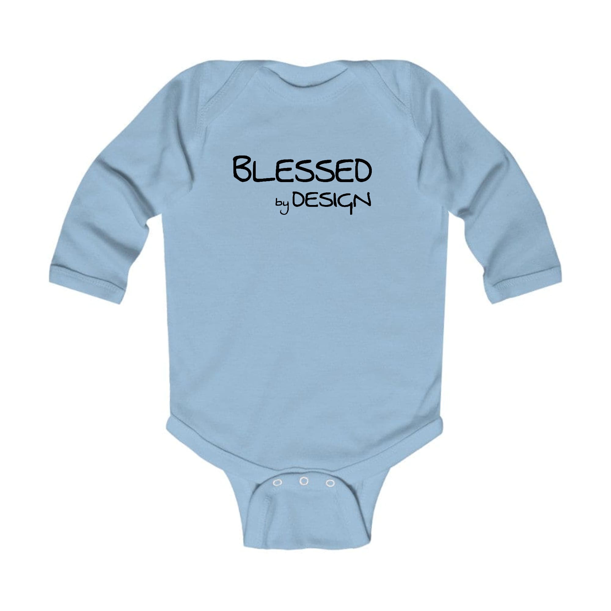Infant Long Sleeve Graphic T-shirt in black featuring an inspirational design, perfect for babies.