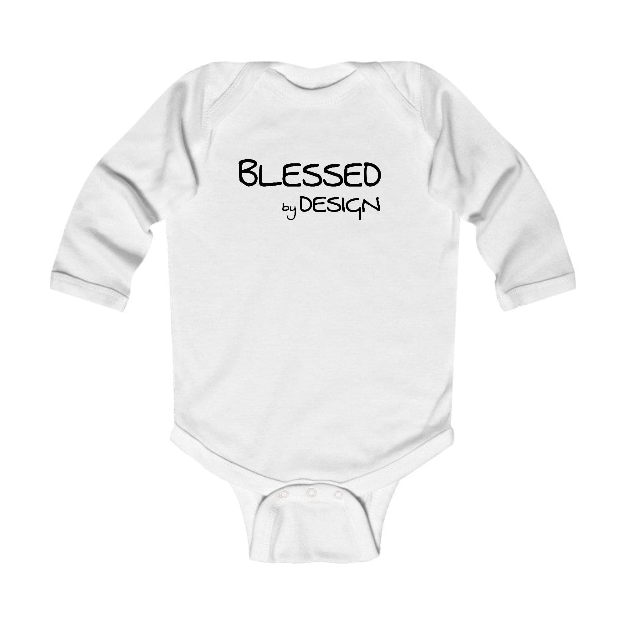 Infant Long Sleeve Graphic T-shirt in black featuring an inspirational design, perfect for babies.