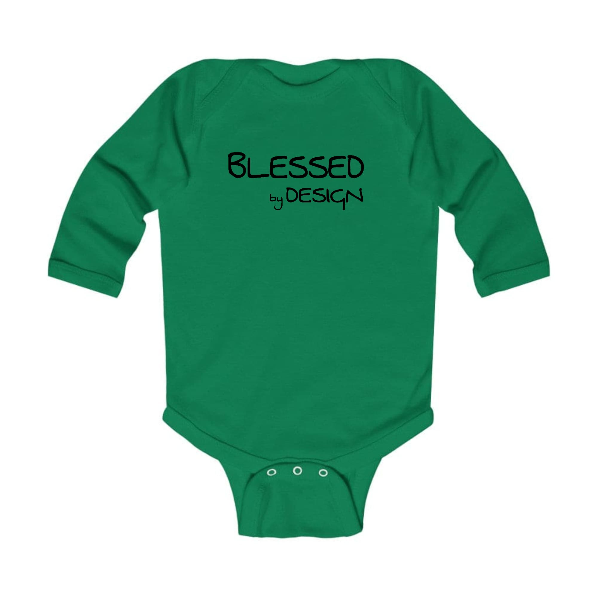 Infant Long Sleeve Graphic T-shirt in black featuring an inspirational design, perfect for babies.