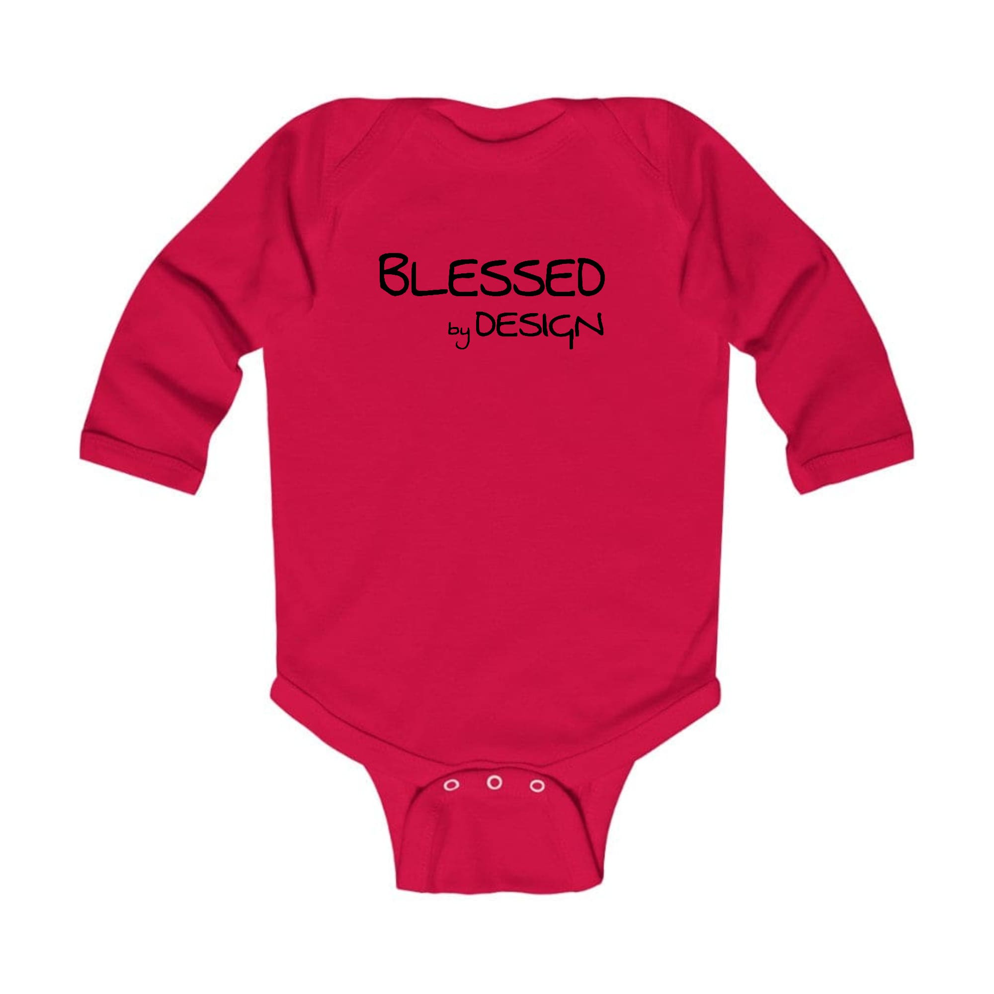 Infant Long Sleeve Graphic T-shirt in black featuring an inspirational design, perfect for babies.