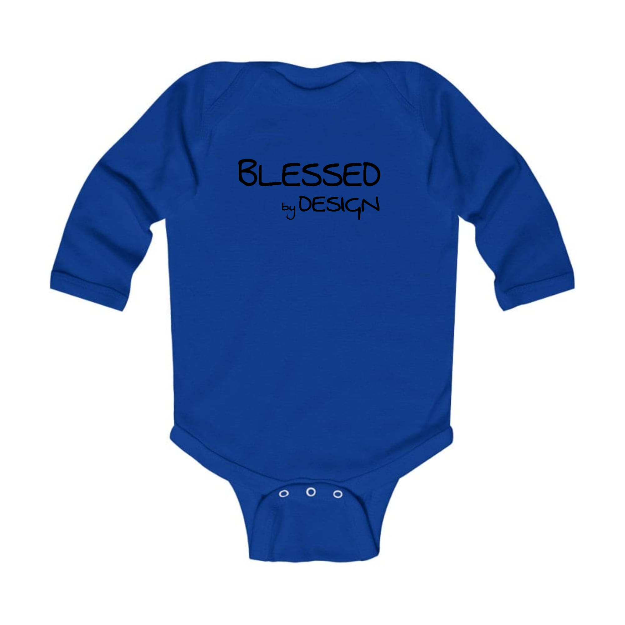 Infant Long Sleeve Graphic T-shirt in black featuring an inspirational design, perfect for babies.