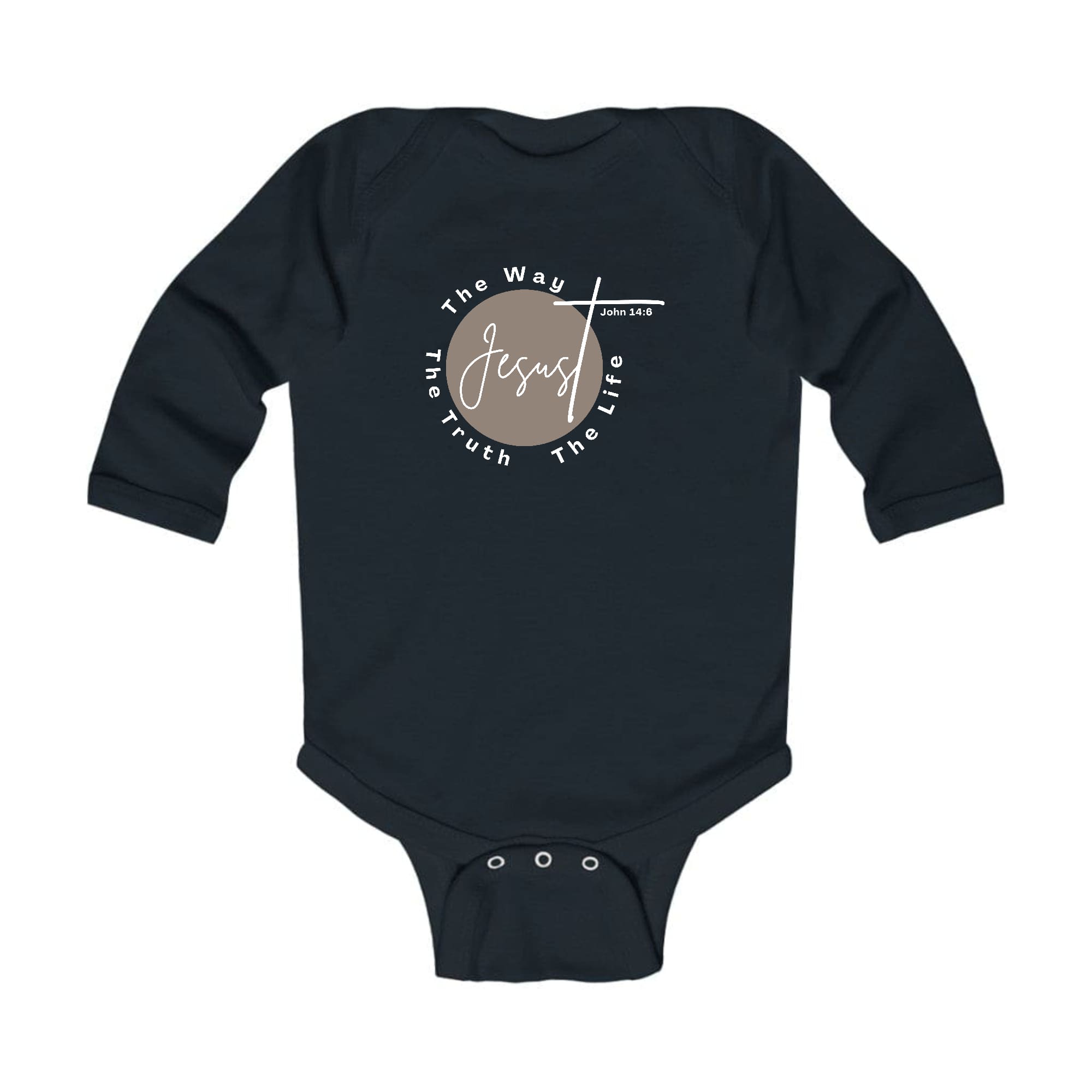 Infant Long Sleeve Graphic T-shirt featuring 'The Truth The Way The Life' design, made from soft cotton for comfort.