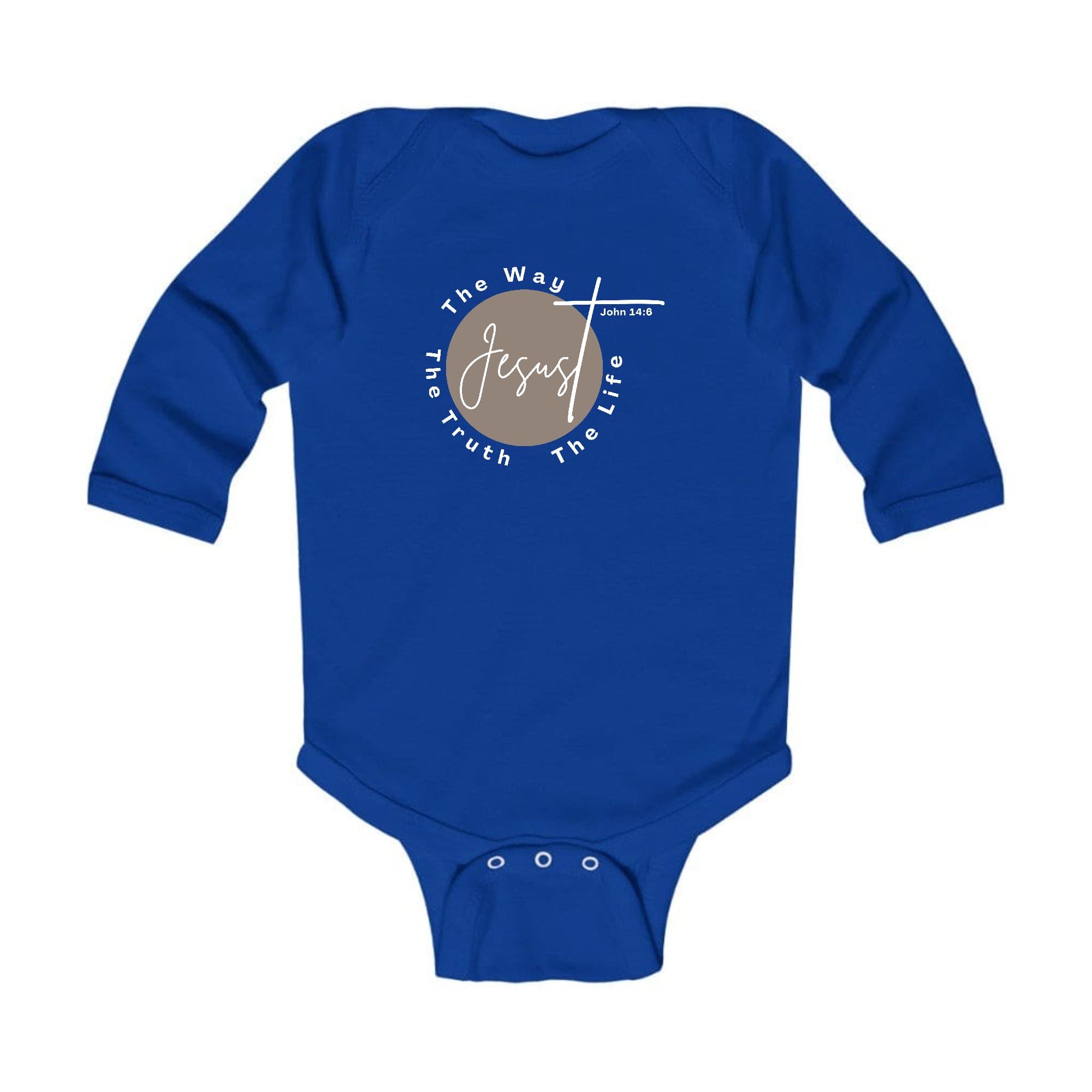 Infant Long Sleeve Graphic T-shirt featuring 'The Truth The Way The Life' design, made from soft cotton for comfort.