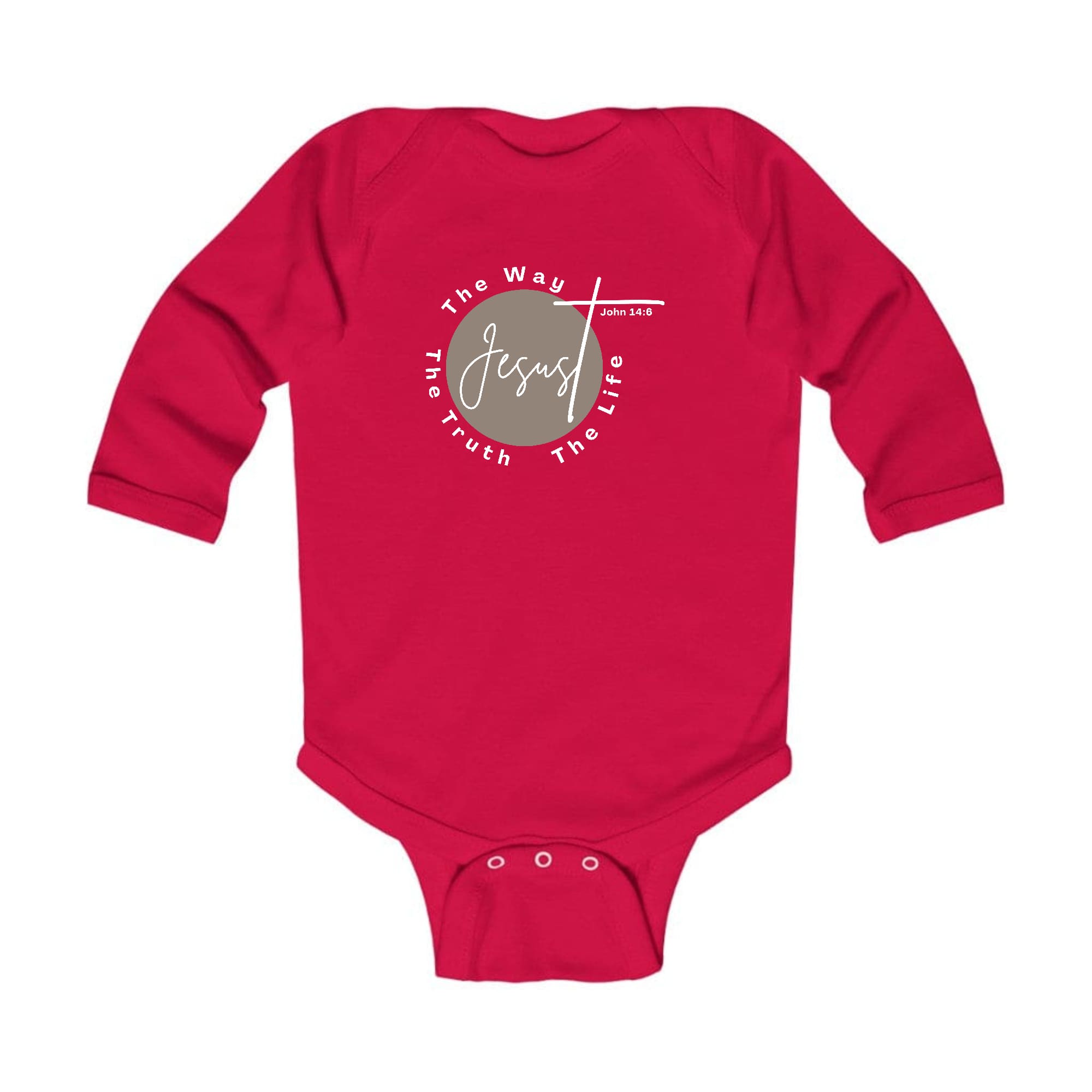 Infant Long Sleeve Graphic T-shirt featuring 'The Truth The Way The Life' design, made from soft cotton for comfort.
