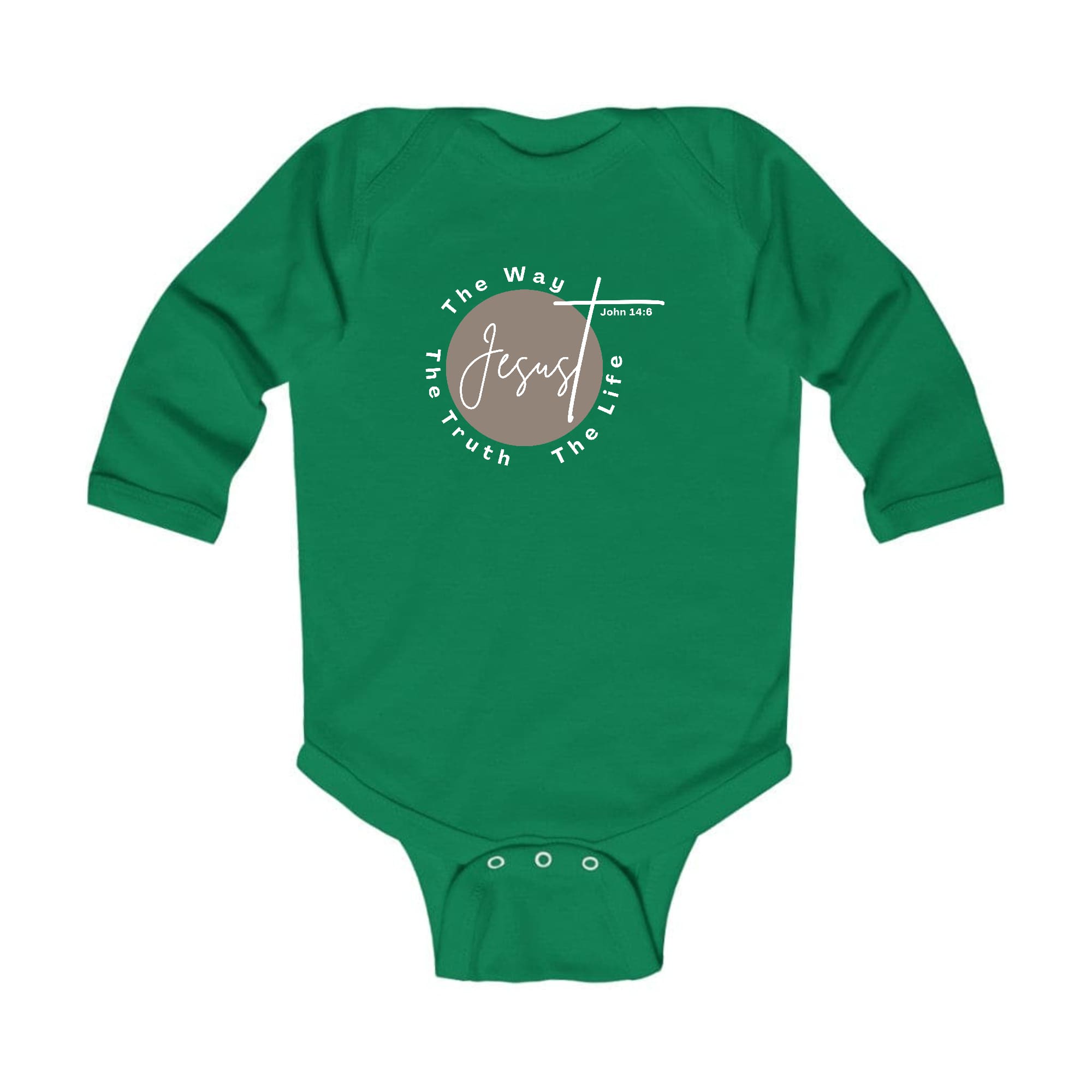 Infant Long Sleeve Graphic T-shirt featuring 'The Truth The Way The Life' design, made from soft cotton for comfort.