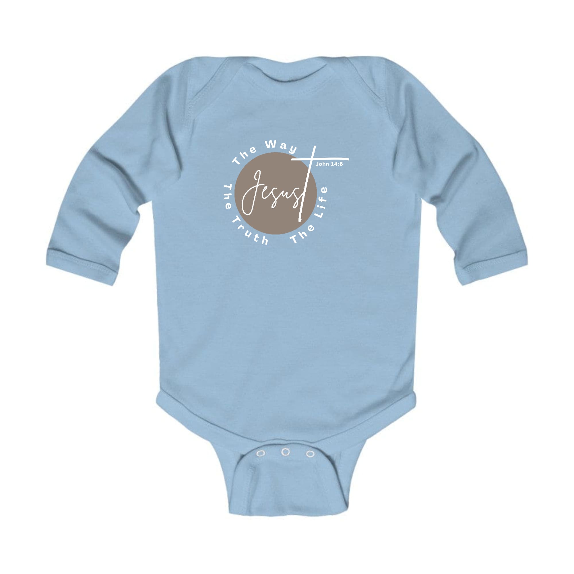 Infant Long Sleeve Graphic T-shirt featuring 'The Truth The Way The Life' design, made from soft cotton for comfort.