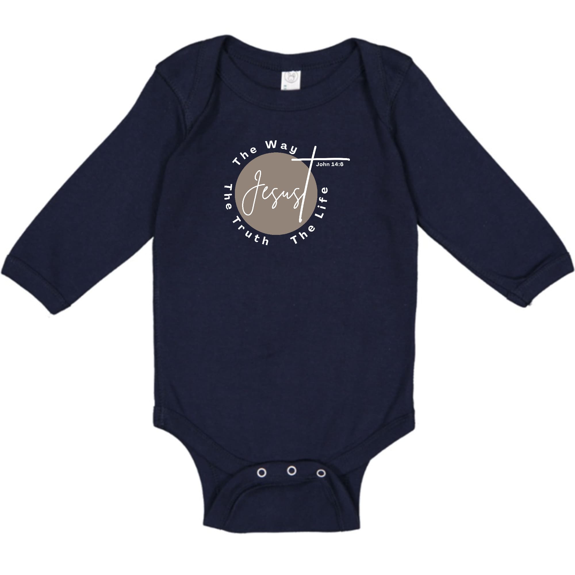Infant Long Sleeve Graphic T-shirt featuring 'The Truth The Way The Life' design, made from soft cotton for comfort.