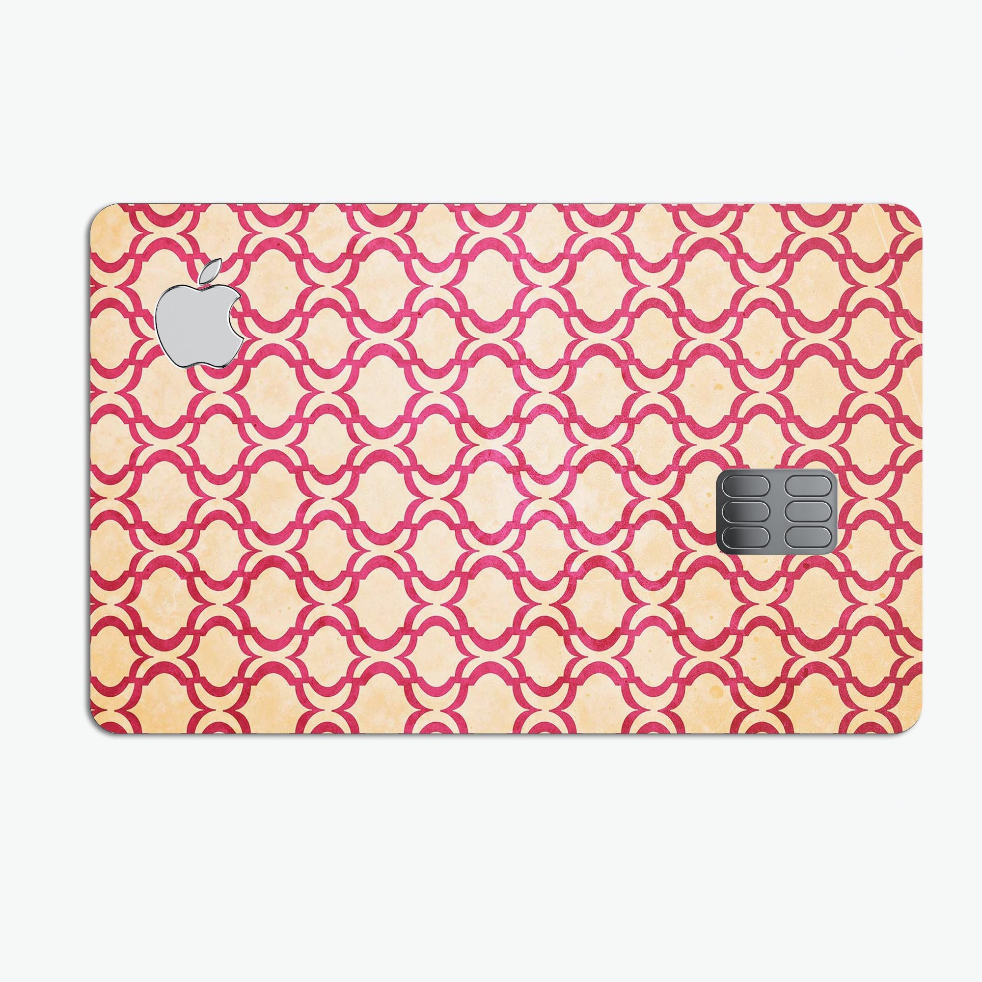 Inverted Pink and White Ovals Pattern decal on an Apple Card, showcasing its stylish design and premium quality.