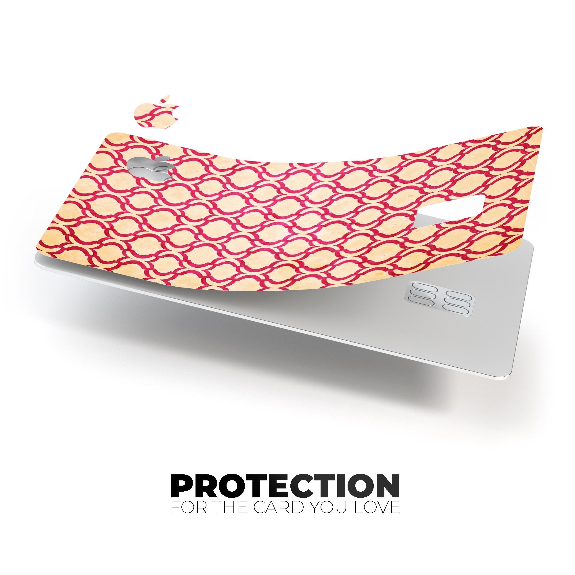 Inverted Pink and White Ovals Pattern decal on an Apple Card, showcasing its stylish design and premium quality.