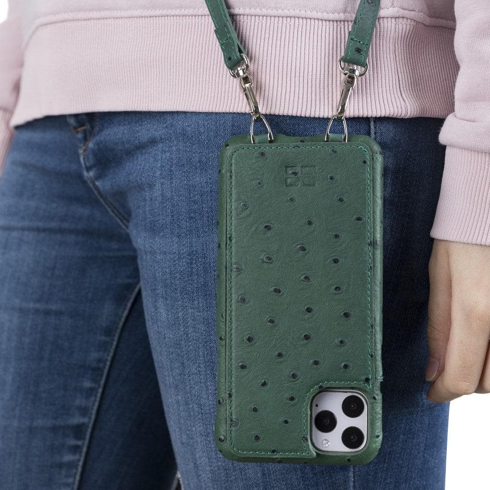 Bouletta iPhone 11 Series Leather Saff Umw Plain Strap in premium leather, showcasing its sleek design and personalization options.