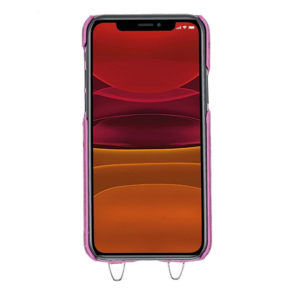 Bouletta iPhone 11 Series Leather Saff Umw Plain Strap in premium leather, showcasing its sleek design and personalization options.