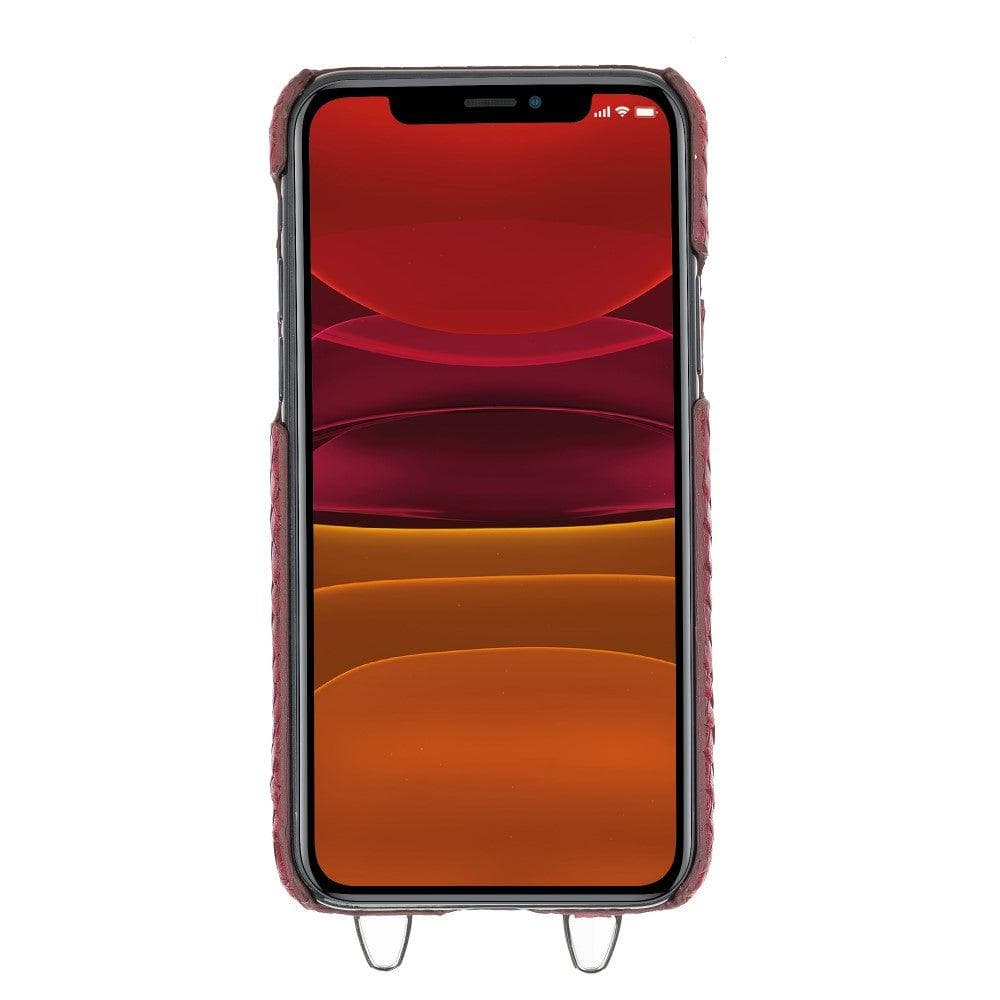 Bouletta iPhone 11 Series Leather Saff Umw Plain Strap in premium leather, showcasing its sleek design and personalization options.
