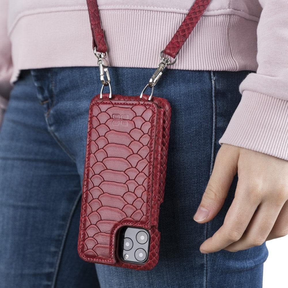 Bouletta iPhone 11 Series Leather Saff Umw Plain Strap in premium leather, showcasing its sleek design and personalization options.