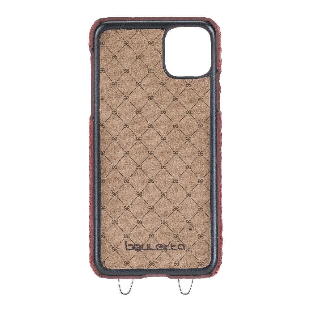 Bouletta iPhone 11 Series Leather Saff Umw Plain Strap in premium leather, showcasing its sleek design and personalization options.
