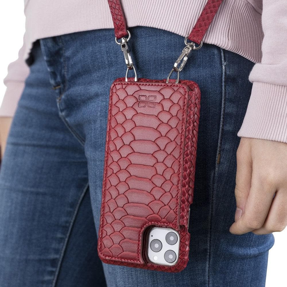 Bouletta iPhone 11 Series Leather Saff Umw Plain Strap in premium leather, showcasing its sleek design and personalization options.