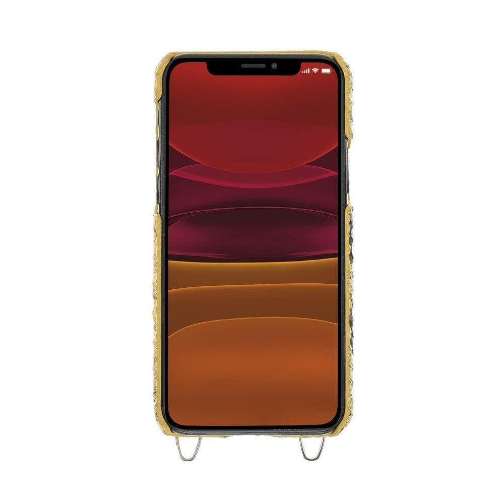 Bouletta iPhone 11 Series Leather Saff Umw Plain Strap in premium leather, showcasing its sleek design and personalization options.