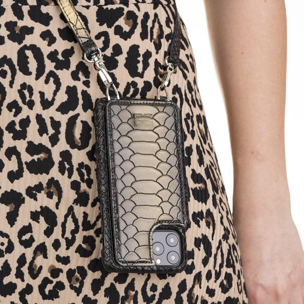 Bouletta iPhone 11 Series Leather Saff Umw Plain Strap in premium leather, showcasing its sleek design and personalization options.