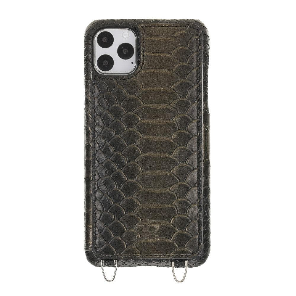 Bouletta iPhone 11 Series Leather Saff Umw Plain Strap in premium leather, showcasing its sleek design and personalization options.