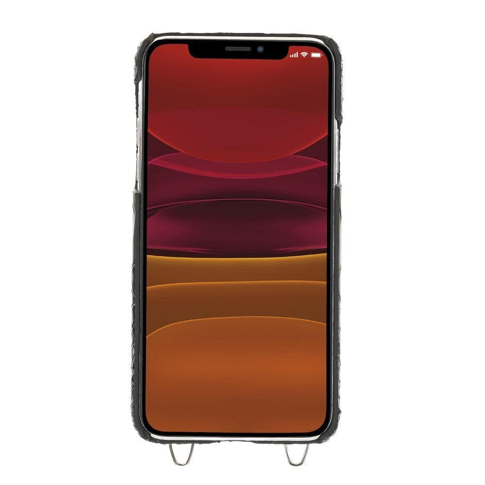 Bouletta iPhone 11 Series Leather Saff Umw Plain Strap in premium leather, showcasing its sleek design and personalization options.