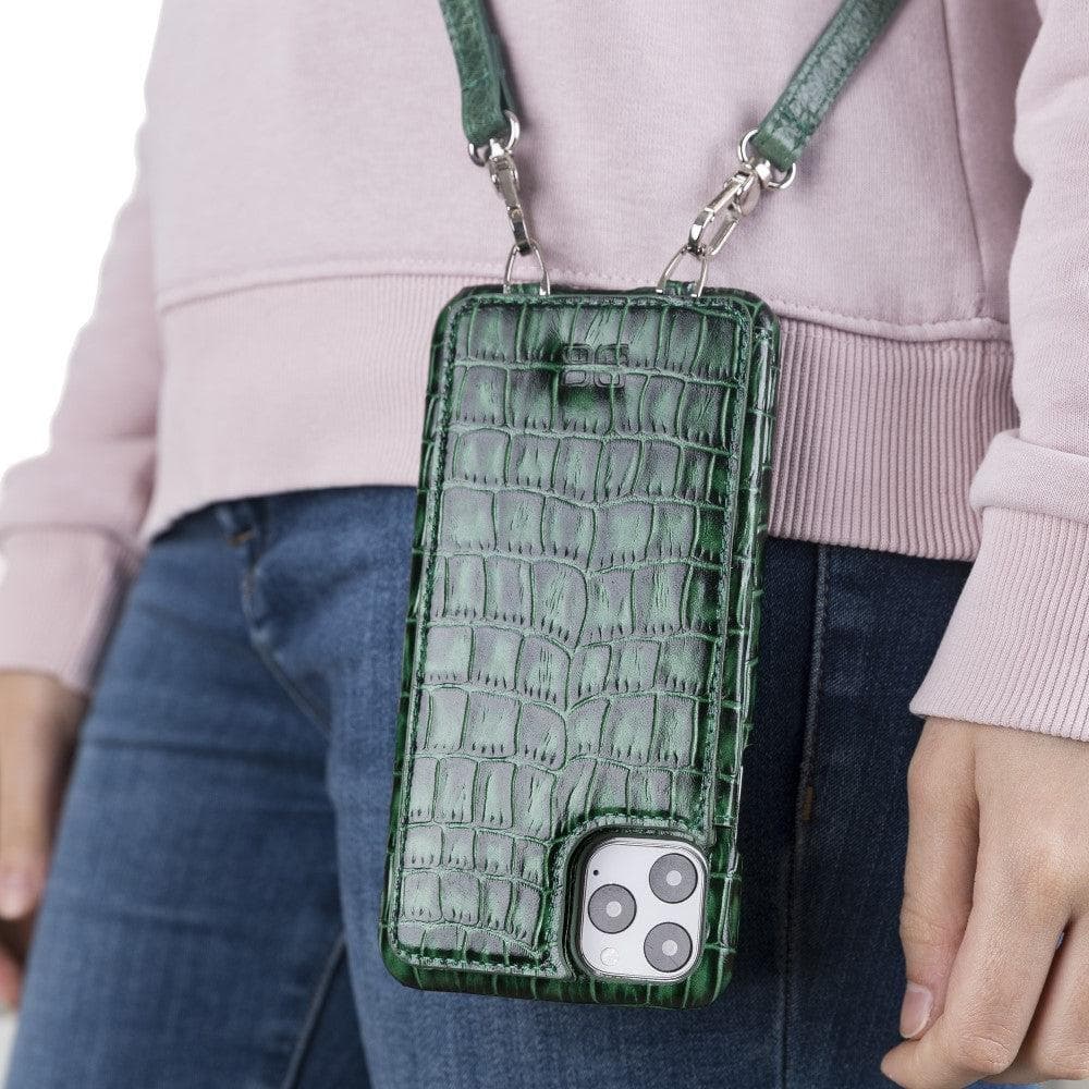 Bouletta iPhone 11 Series Leather Saff Umw Plain Strap in premium leather, showcasing its sleek design and personalization options.