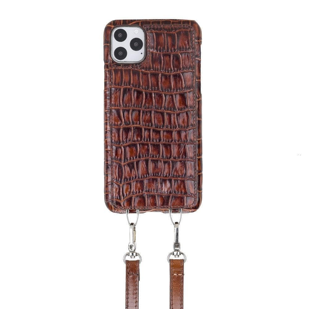 Bouletta iPhone 11 Series Leather Saff Umw Plain Strap in premium leather, showcasing its sleek design and personalization options.