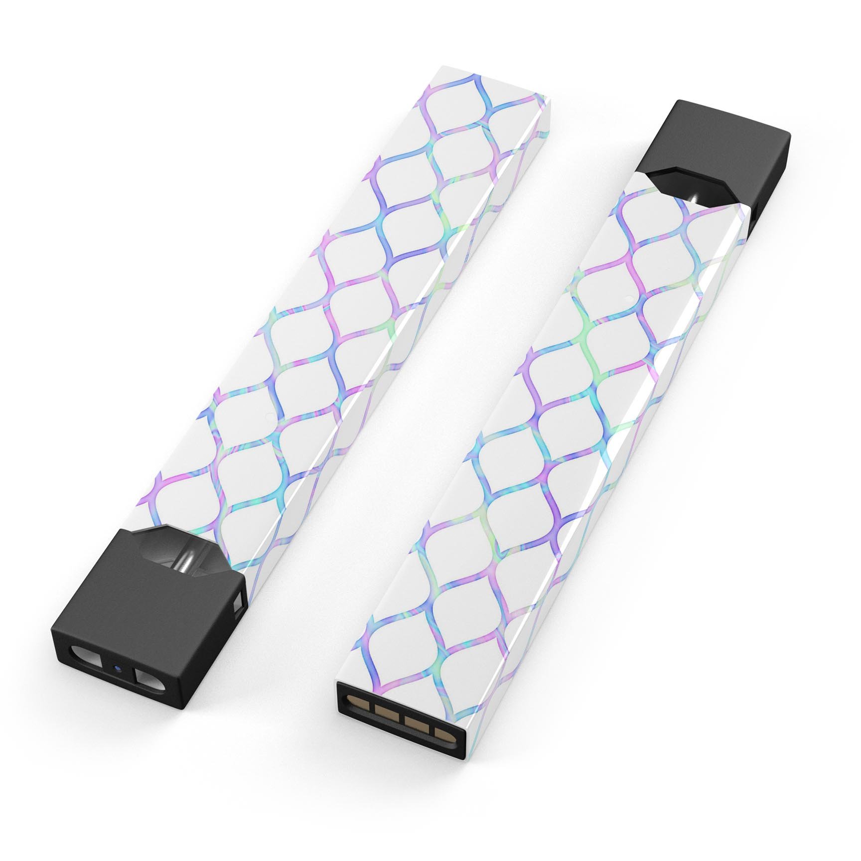 Iridescent Dahlia v7 skin-wrap sticker for JUUL device, showcasing vibrant colors and sleek design.