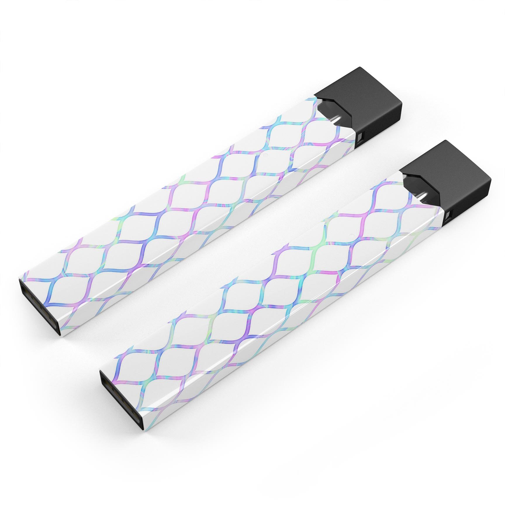 Iridescent Dahlia v7 skin-wrap sticker for JUUL device, showcasing vibrant colors and sleek design.