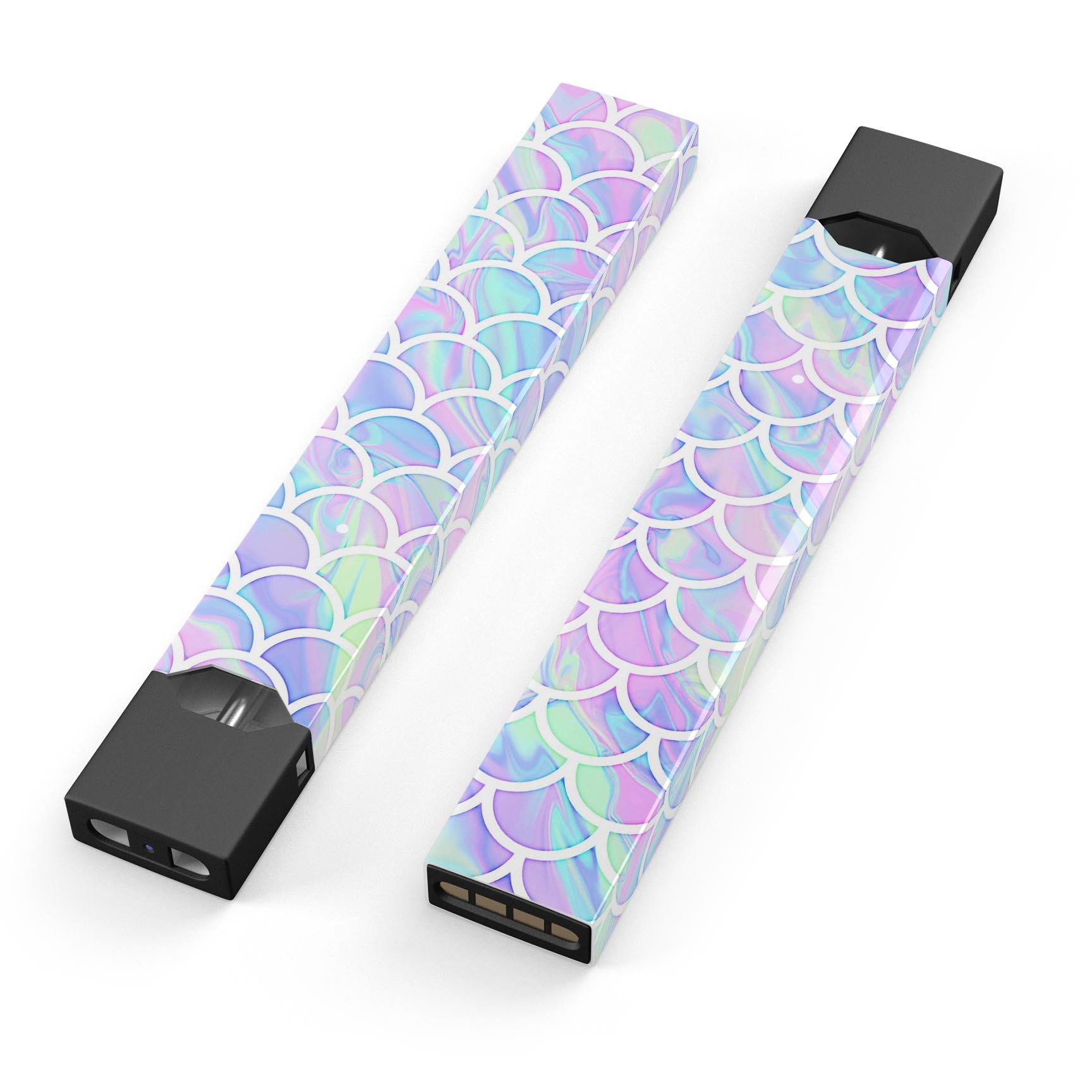 Iridescent Dahlia v8 skin-wrap sticker designed for JUUL vaping device, showcasing vibrant colors and premium quality.