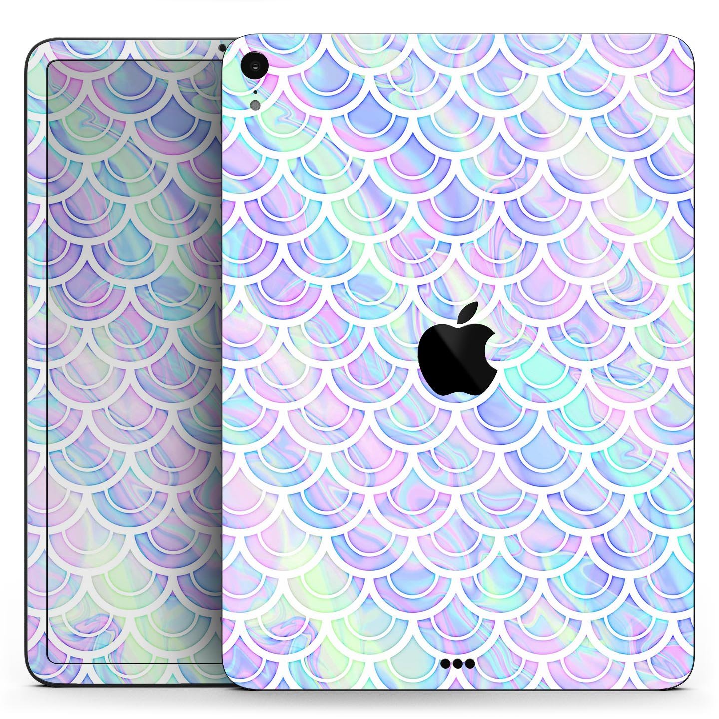 Iridescent Dahlia v9 skin decal for Apple iPad Pro, showcasing vibrant colors and a sleek design.