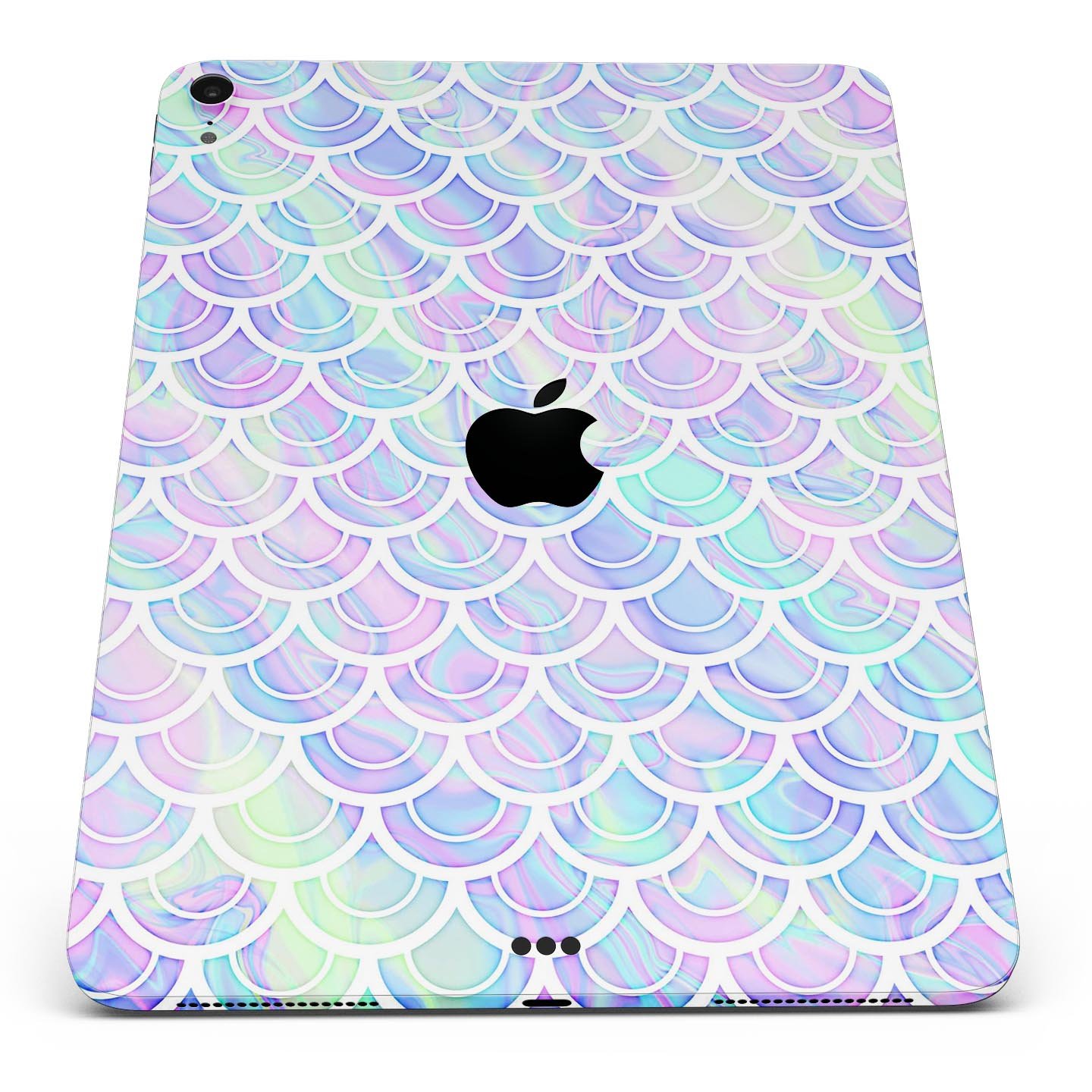 Iridescent Dahlia v9 skin decal for Apple iPad Pro, showcasing vibrant colors and a sleek design.