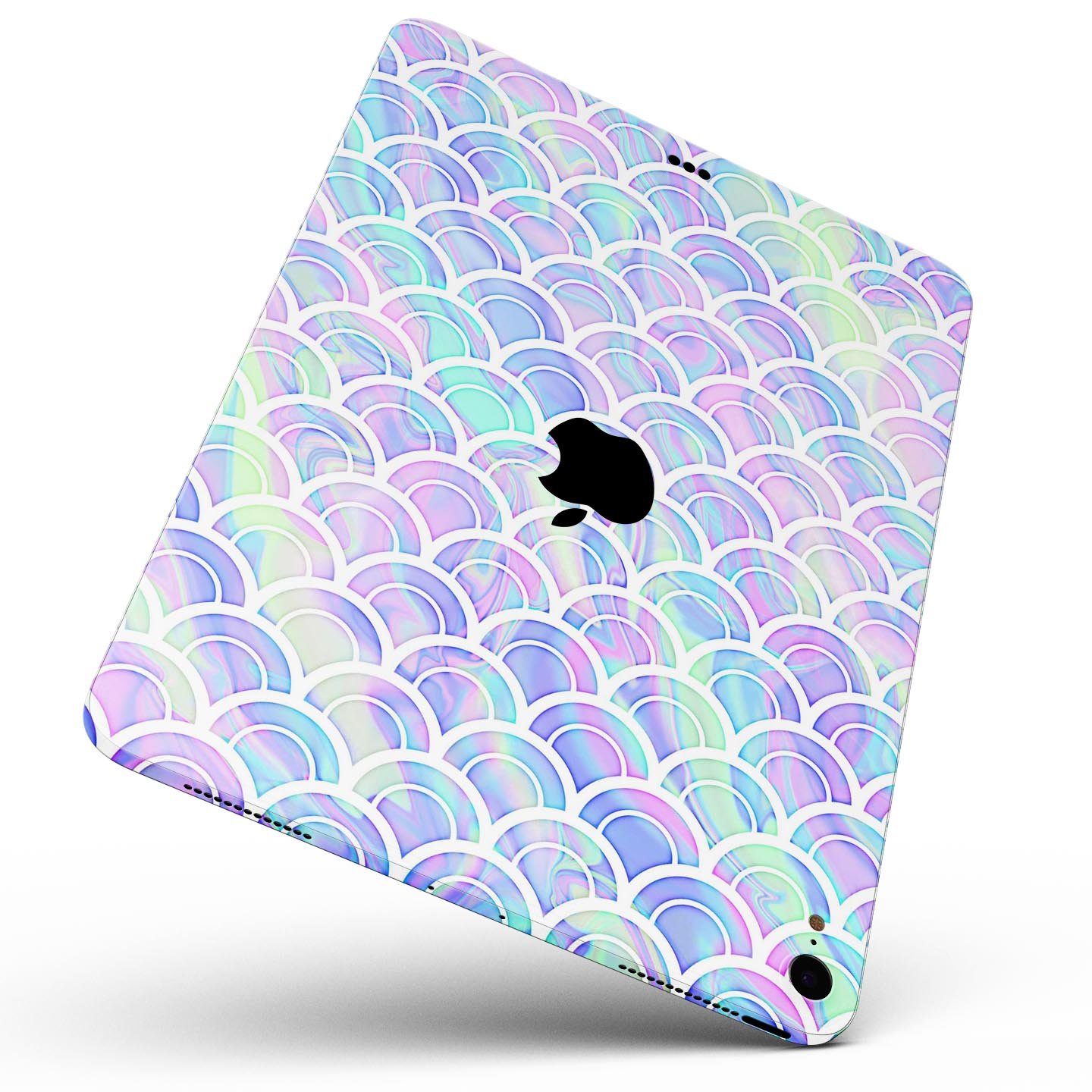 Iridescent Dahlia v9 skin decal for Apple iPad Pro, showcasing vibrant colors and a sleek design.