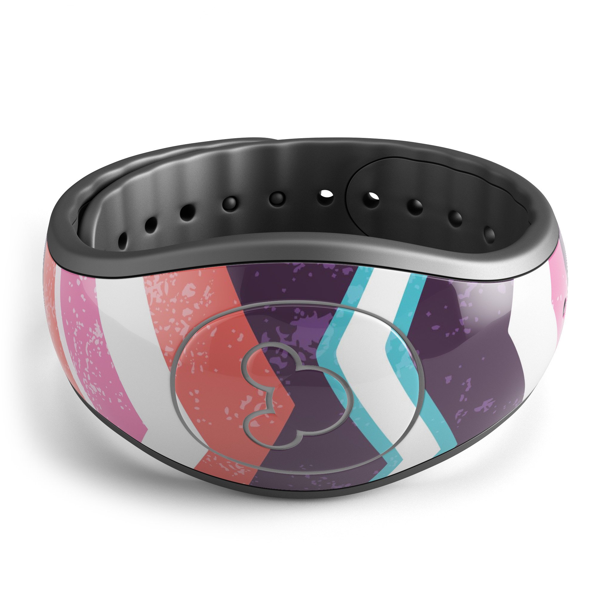 Jagged Colorful Chevron decal skin wrap kit designed for Disney Magic Band, showcasing vibrant colors and unique chevron pattern.