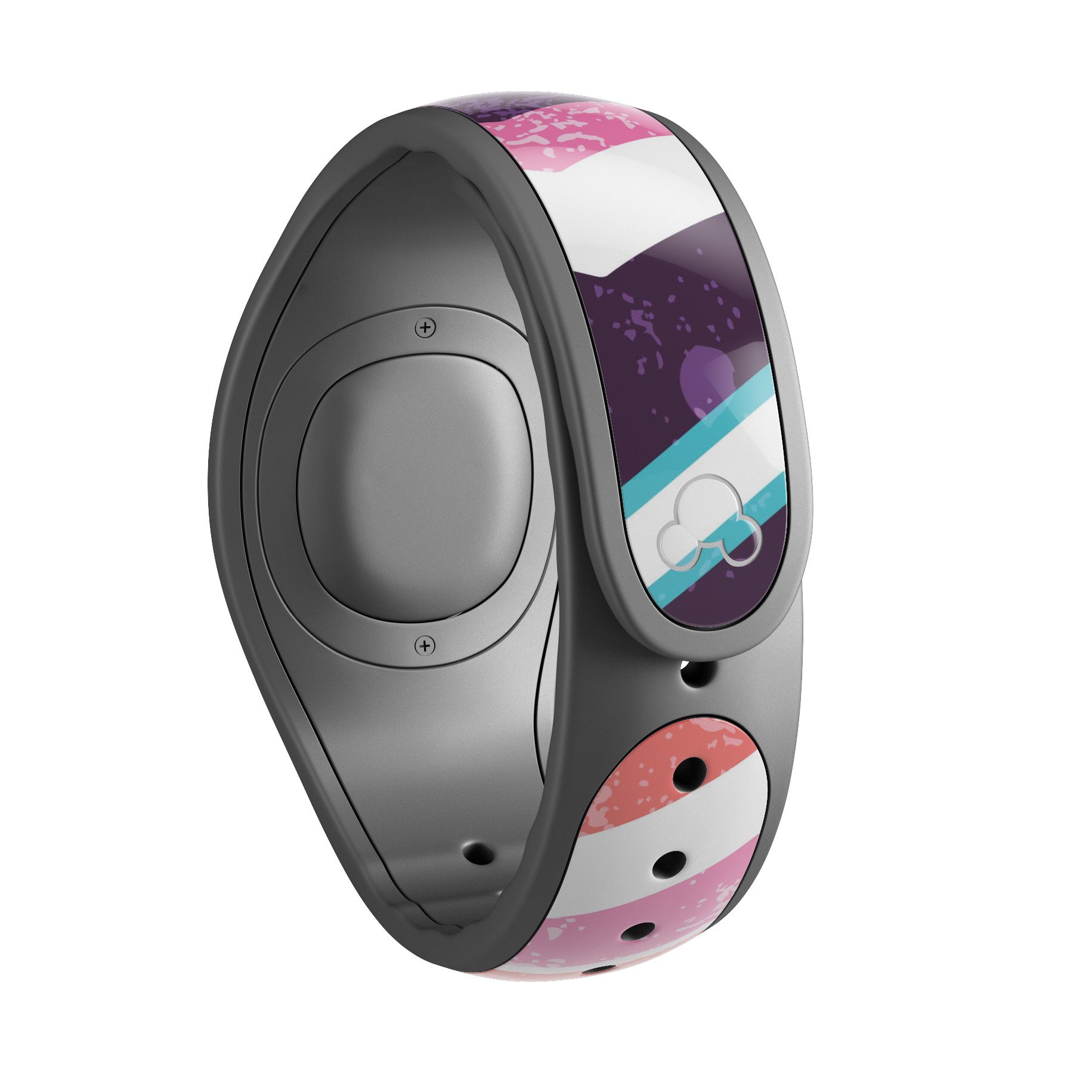 Jagged Colorful Chevron decal skin wrap kit designed for Disney Magic Band, showcasing vibrant colors and unique chevron pattern.