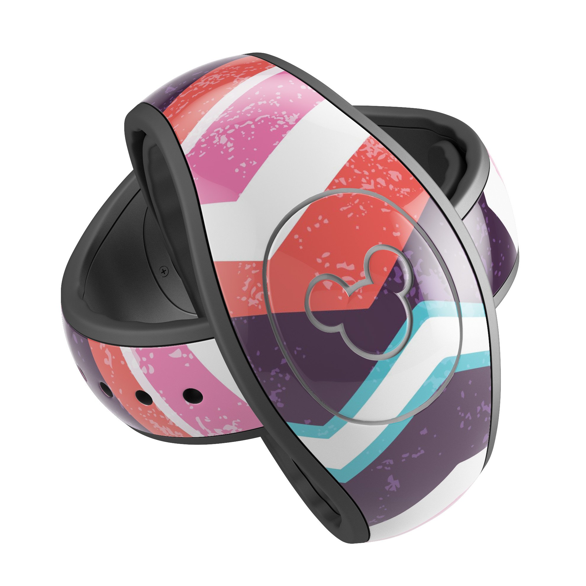 Jagged Colorful Chevron decal skin wrap kit designed for Disney Magic Band, showcasing vibrant colors and unique chevron pattern.