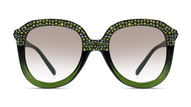 JIMMY CRYSTAL GL1481-GREEN round glasses in vibrant purple, featuring a full-rimmed design and comfortable fit for women.